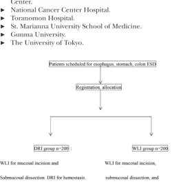 Figure 3 Difference in the visibility of the bleeding point using DRI and WLI. DRI facilitated the identification of the bleeding point due to the different rates of haemoglobin absorption in the artery and vein