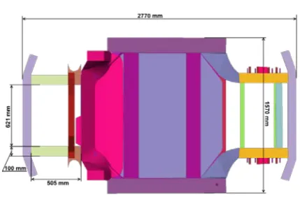 Fig. 2. Vehicle Impact Test Scheme for the non-deformable barrier according to Euro NCAP