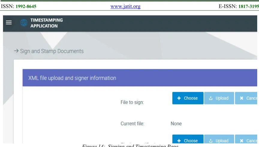 Figure 14:  Signing and Timestamping Page 