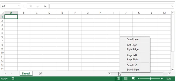 Figure 2-4 Right-click a scroll bar to display a shortcut menu of navigational commands.