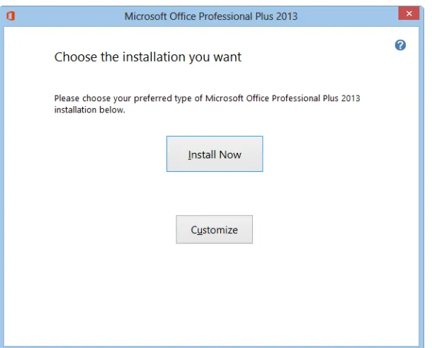 Figure 2-2 If an earlier version of Office is already installed on your computer, the top choice in this dialog box is Upgrade.