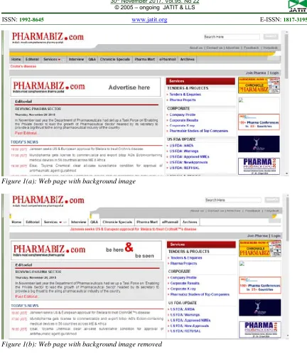 Figure 1(b): Web page with background image removed  