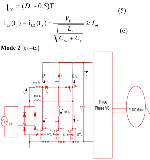 Figure 3(b) Equivalent circuit for Mode-2[t1-t2] 