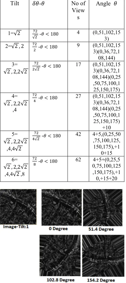 Table 3: Number of views generated for each tilt T