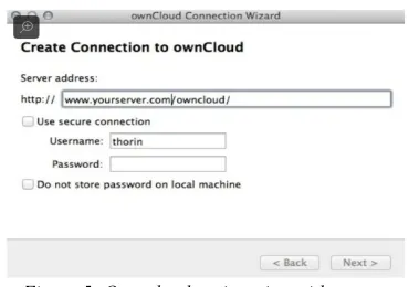 Figure 5: Own cloud registration with server. 