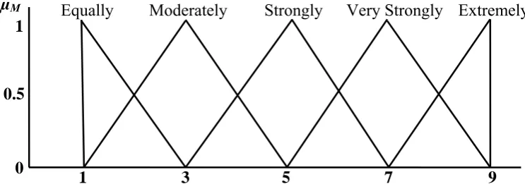 Fig. 2. Linguistic Variables for the Importance Weight of Each Criterion 