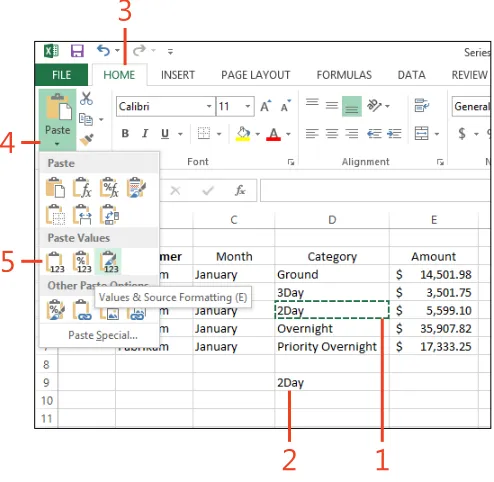 Table 4-1 lists the advanced paste options you can use.