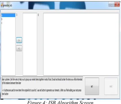 Figure 4: ISB Algorithm Screen 