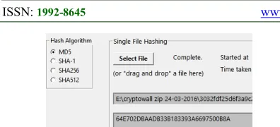 Figure  3 : Hashing Ransomware using Quickhash