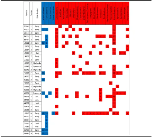 Table 1 The 33 operon-like composite families, along with the prokaryotic phyla where these operons were detected