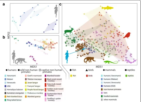 Fig. 1. The human gut microbiome within the context of populations and deeper evolutionary landscapes