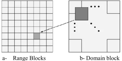 Figure 1(a,b): Domain and range blocks of the PIFS 