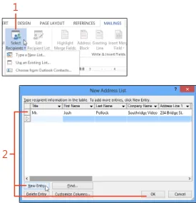 table in a Word document, in an Excel worksheet, in an Access or Microsoft SQL Server database, or in an Outlook contact list.