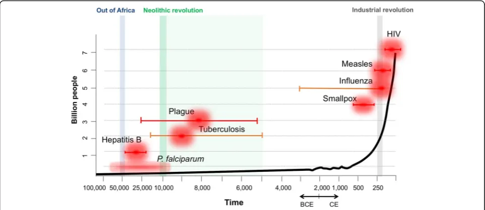 Fig. 1. Age of emergence of significant infectious diseases impacting on human populations