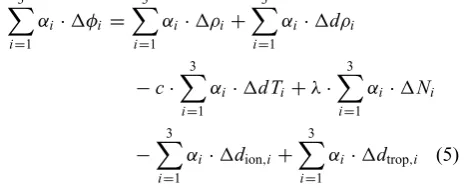 Fig. 1. The triangles denote the GPS reference stations, and the dots denotethe user stations.