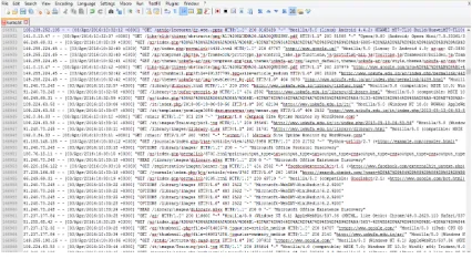 Figure 4 Sample of server log file  