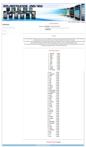 Figure 15: Display Application Process Results Page  Stemming 