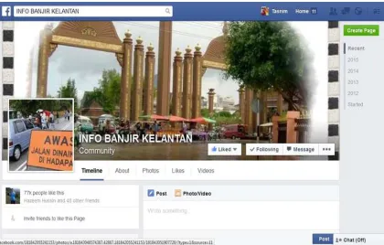 Figure 1: Information on the Kelantan Facebook Page Regarding Flooding 