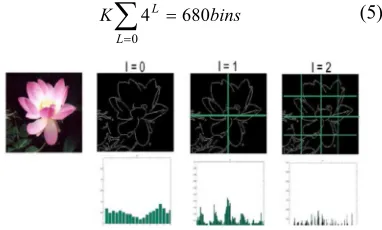 Figure 2 illustrates how the PHOG descriptor is obtained by the concatenation of all the HOG the final PHOG descriptor of an image is a vector vectors at each pyramid resolution [28]