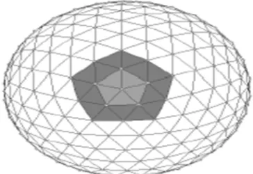 Figure 1: Vertex of Valence 5 In (1-Ring) Described By Light Gray and Vertices of Valence 5 and 6 In (The 2-Ring) Described By Light and Dark Gray 