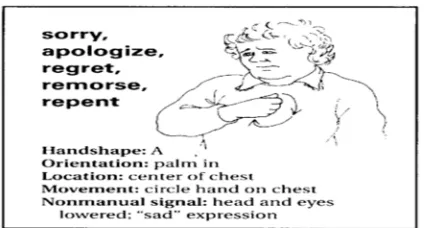 Figure 1: a word from ASL  dictionary [Ric,99] 