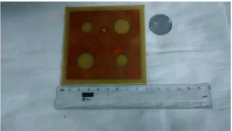 Fig 6(A)Fabricated Microstrip Patch Antenna With Four Circular Slots