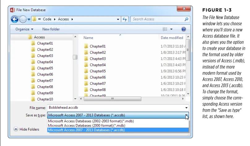 FiGURe 1-3The File New Database 