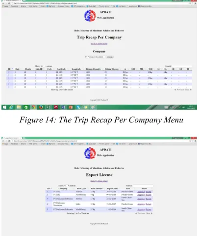 Figure 13: The Web Menu Of The MMAF Role 