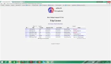 Figure 16: The Trip License Request Menu 