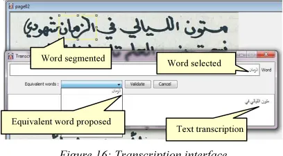 Figure 16: Transcription interface 