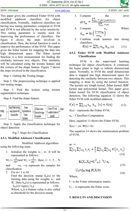 Fig.7. Steps for Classification 