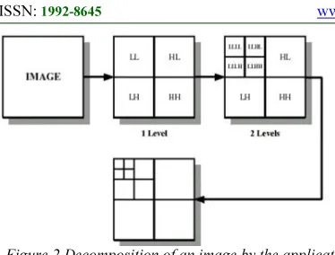 Figure 2.Decomposition of an image by the application of 2D Discrete Wavelet Transform 