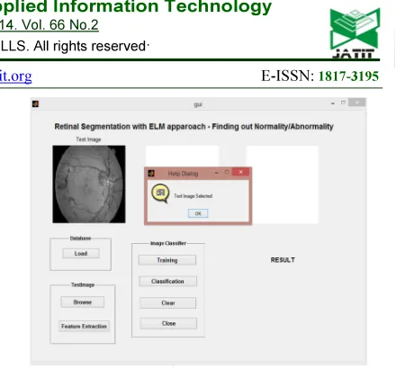 Figure 4.The GUI screen with test image loaded 