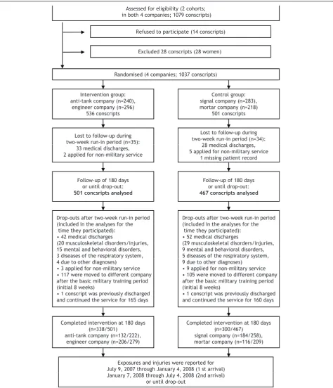 Figure 1 Flowchart of companies and participants through the study during the randomised intervention