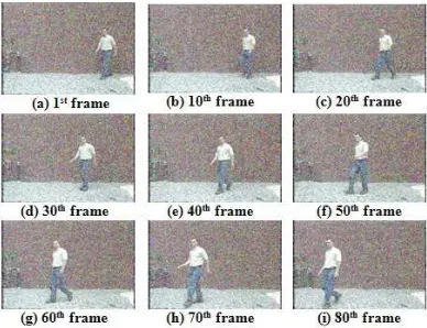 Figure 5: Sequence Of Frames From Noisy Video With 10% Noise Density 