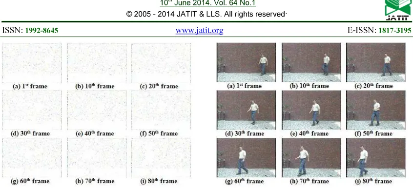 Figure 12: Sequence Of Output Frames Using Median Filter For 80% Noise Density 