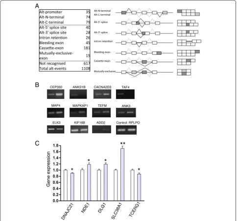 Fig. 5 Exon array analyses following SAFB1 knockdown. Samples were prepared from SYSY5Y cells following siRNA-mediated SAFB1 knockdown and1.0 ST Affymetrix high-resolution exon arrays used to analyse effects on splicing