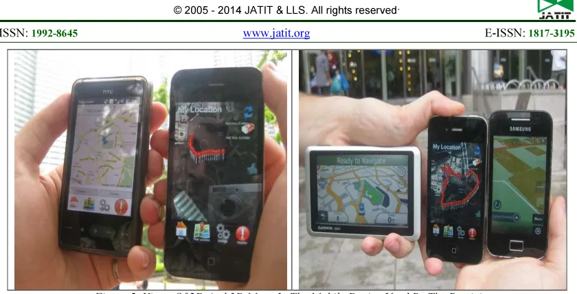 Figure 2. Views Of 2D And 3D Maps In The Mobile Device Used By The Participants 