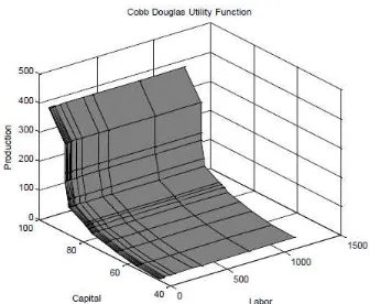 Figure.1 Two-input Cobb-Douglas production function. 