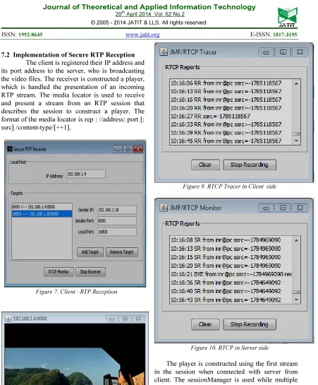 Figure 7. Client –RTP Reception  