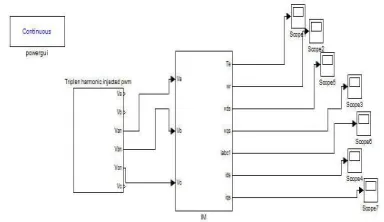 Figure 5:  Triplen Harmonic  PWM Fed Induction Motor Drive 