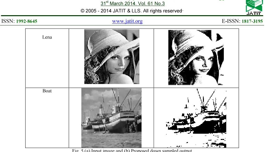 Fig. 5 (a) Input image and (b) Proposed down sampled output 