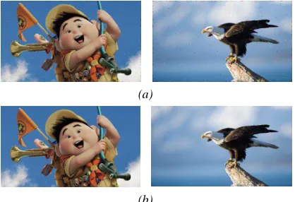 Figure 6: The comparison of between median filter and designed fuzzy filter (noisy density is 20%):  (a)