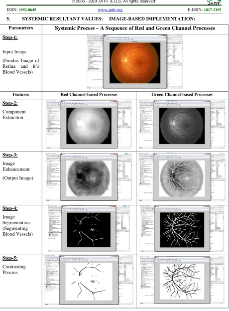 Figure 7. Red-Green Channel Based Systemic Processes Of An Retinal Image  