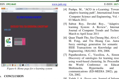 Figure 6: Home page for e-learning system 