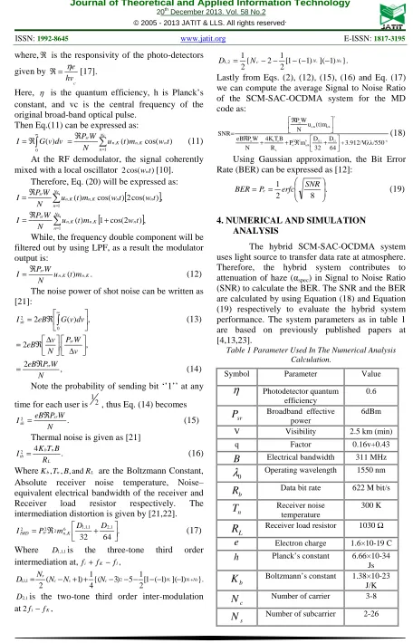 Table 1 Parameter Used In The Numerical Analysis Calculation. 