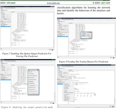 Figure 8  Enabling the output prediction mode 