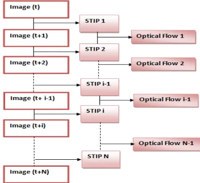 Fig. 7. Examples of clouds of space-time interest points .We have σs = 1. 5 and  σt = 1