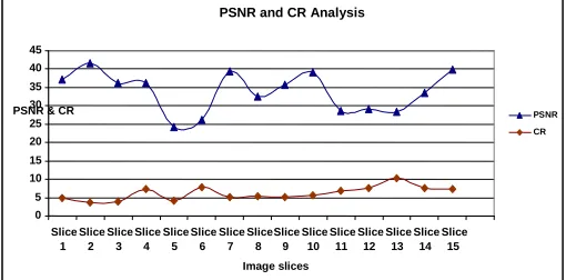 Figure 2: Chart Of PSNR Vs CR For Patient 1 Using Proposed Method 