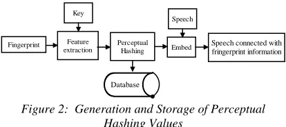 Figure 2:  Generation and Storage of Perceptual Hashing Values 